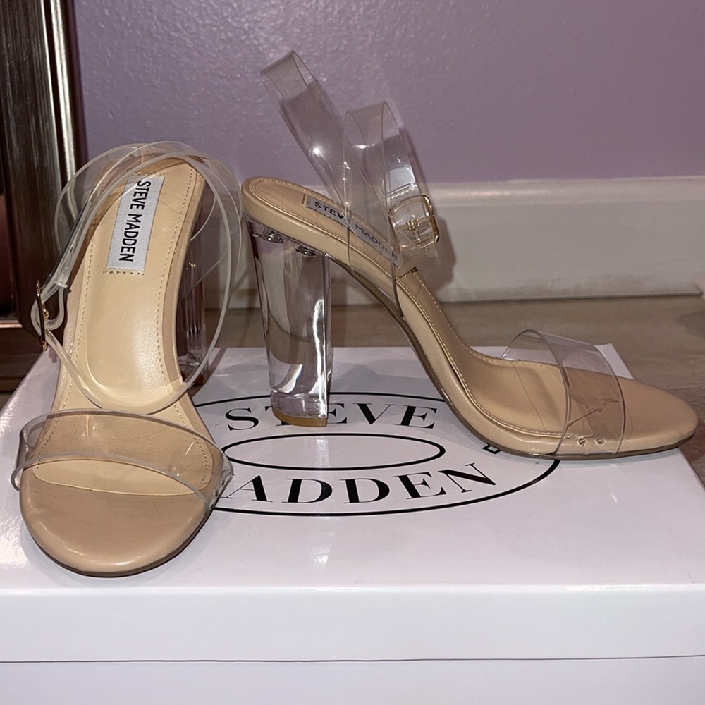 BRAND NEW Steve Madden Clear Heels and Clear ankle Strap - Picture 8 of 15